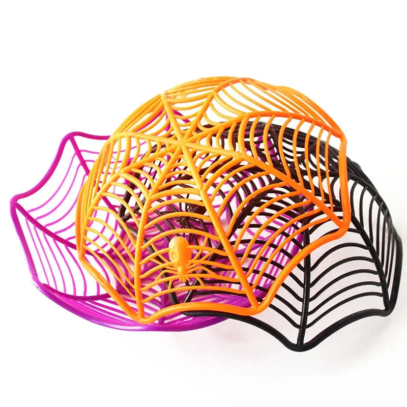 Halloween Decoration Black Spider Web Bowl Fruit Plate Candy Biscuit Package Basket Bowl Trick or Treat Halloween Party Supplies