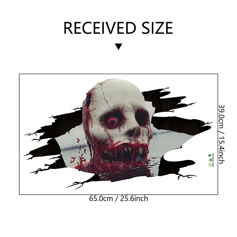 Halloween 3D Floor Wall Stickers Scary Ghost Removable Interior Decoration Scary Atmosphere Bar Party Spooky Decoration Props