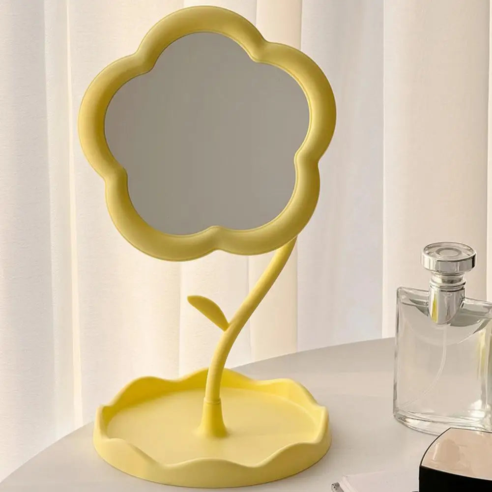 Desktop Makeup Mirror Dormitory Bedroom Rotating Make Up Mirror Sunflower Shaped Looking Glass Home Decoration Dressing Glass