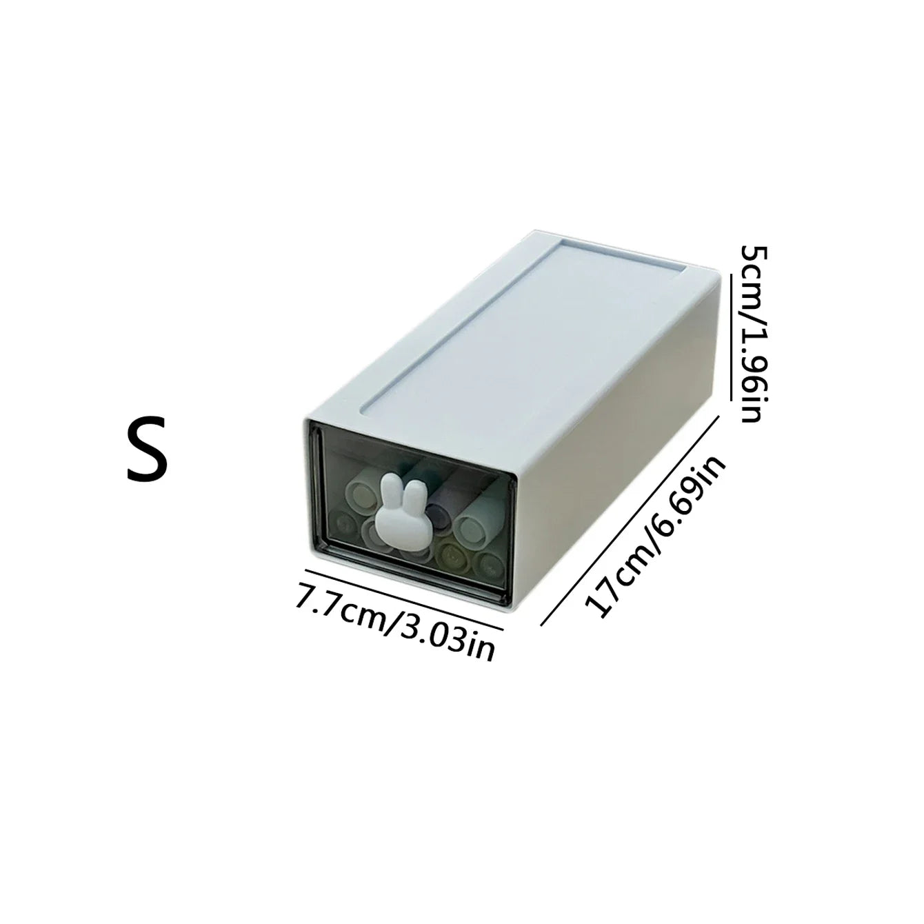 Rabbit Kawaii Desktop Organizer Office Transparent Drawer Student Desk Stationery and Sundry Storage Shelf Pen Holder Stationery