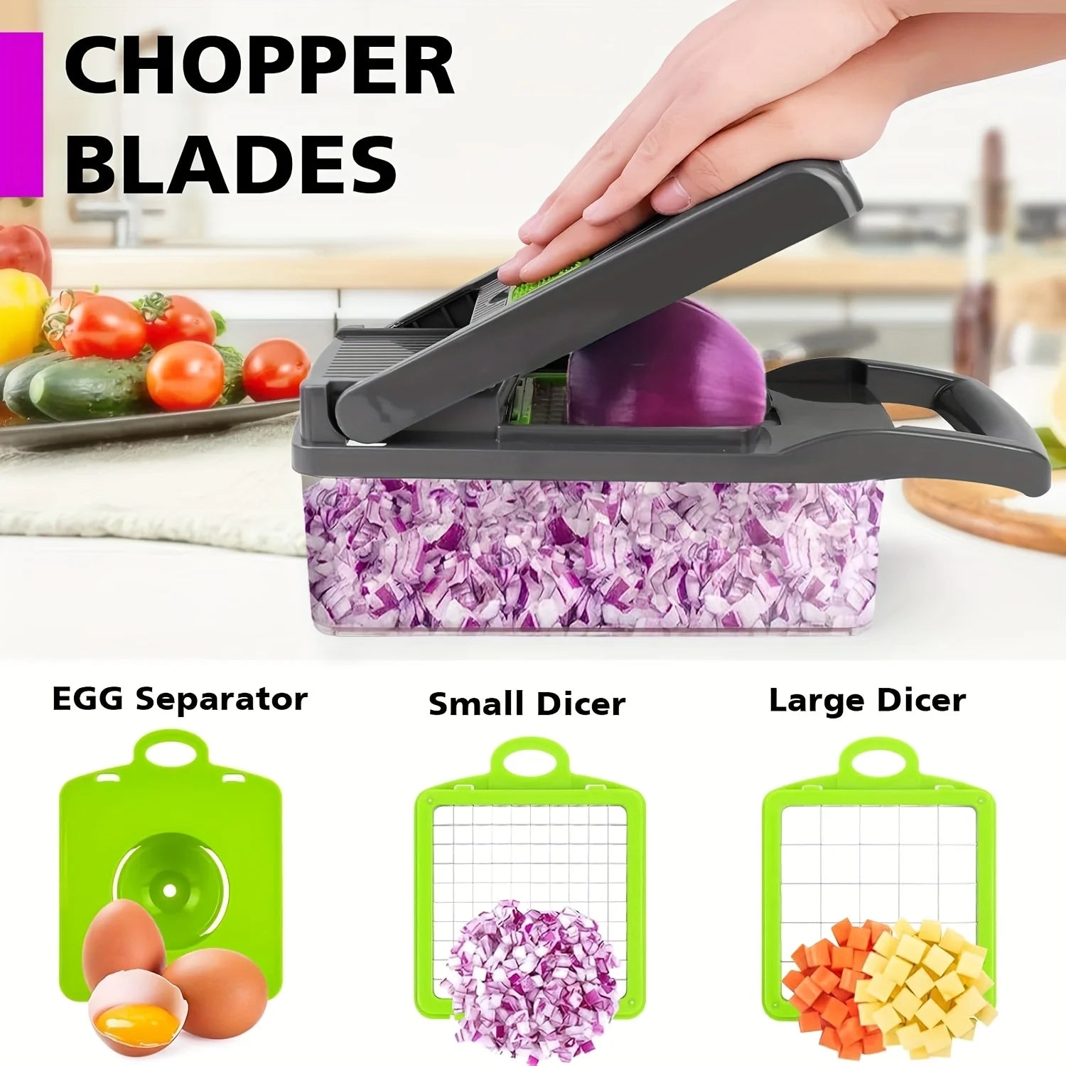 16-in-1 Vegetable Chopper, Professional Onion Chopper, Multifunctional Food Chopper, Kitchen Vegetable Slicer And Dicer