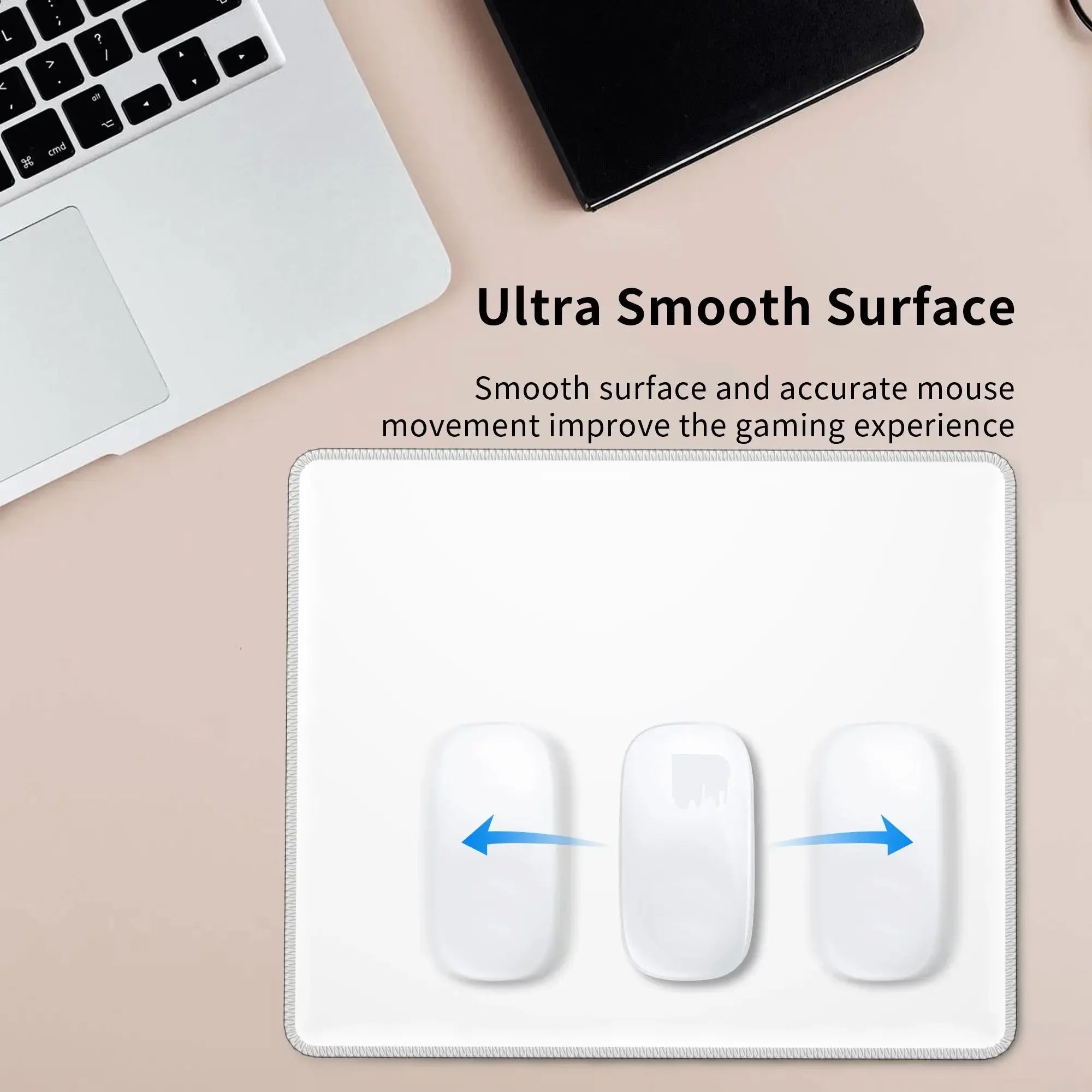 XXL White Mouse Pad Gaming Accessory Stitched Edges Long Deskmats HD Computer Extended Non-Slip Keyboard Mat for Laptop Mousepad