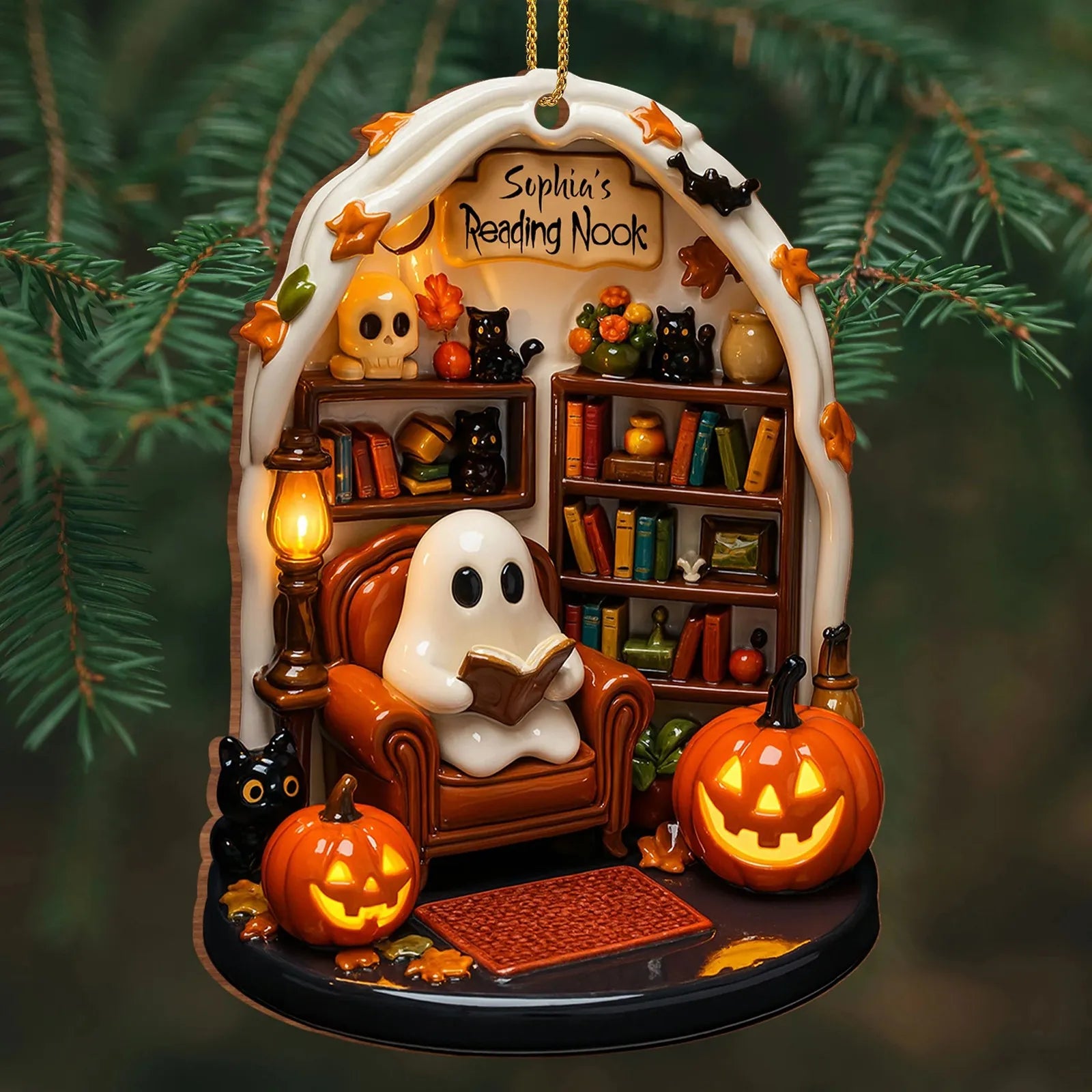 Halloween Read Ghost Ornaments 2d Flat Acrylic Hanging Decoration Halloween Night Decoration Indoor Home Festival Decor