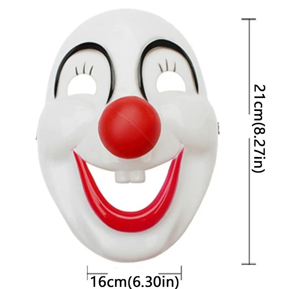 Ghost Dress Up Red Nose Halloween Clown Mask Funny Scary Clown Makeup Mask PVC Happy Clown Costume Cosplay Event