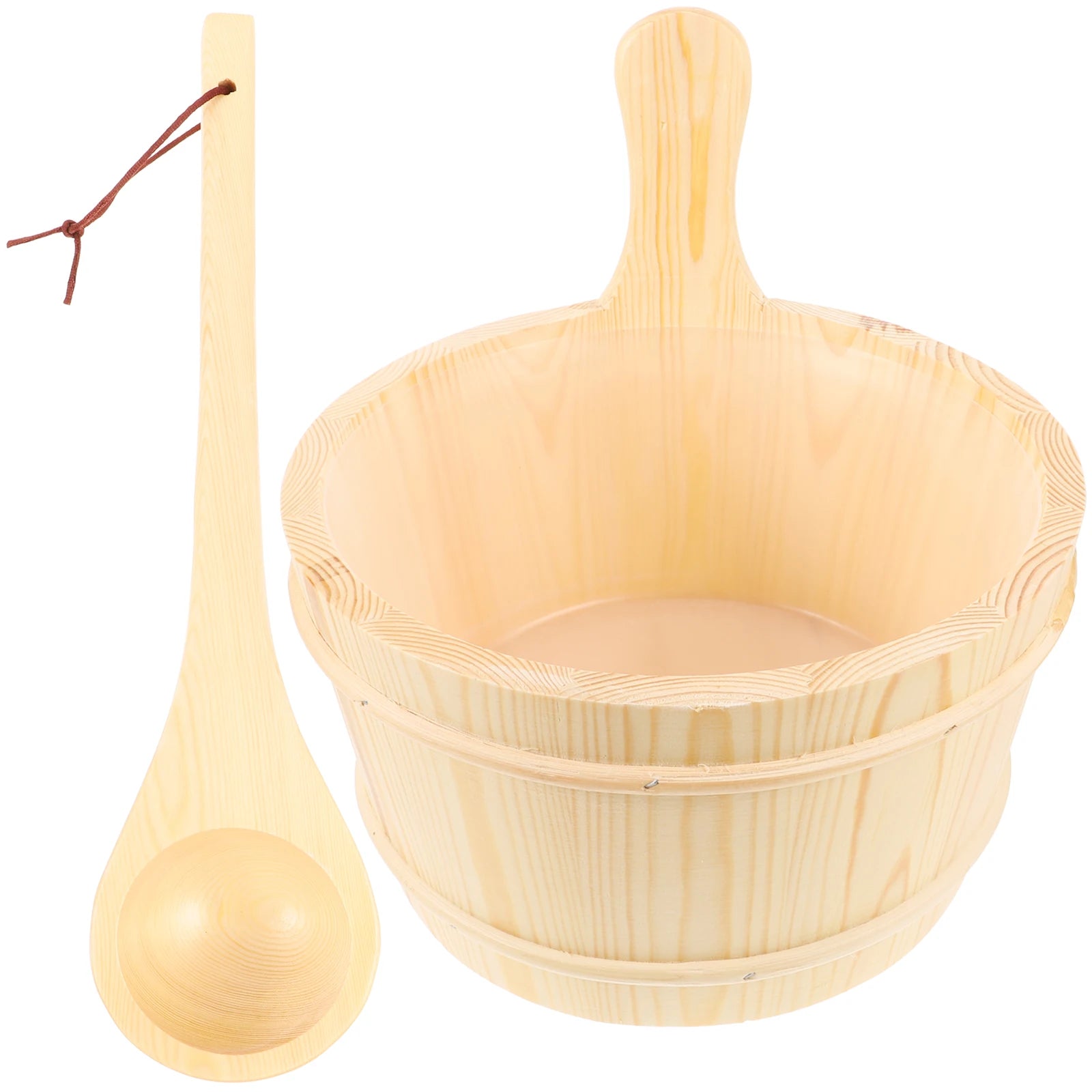 Wooden Tub Sauna Water Bucket Bath Tool Spa Supply Beige Wooden Tub Wood Barrel Steam Room Home Use Quality Basins