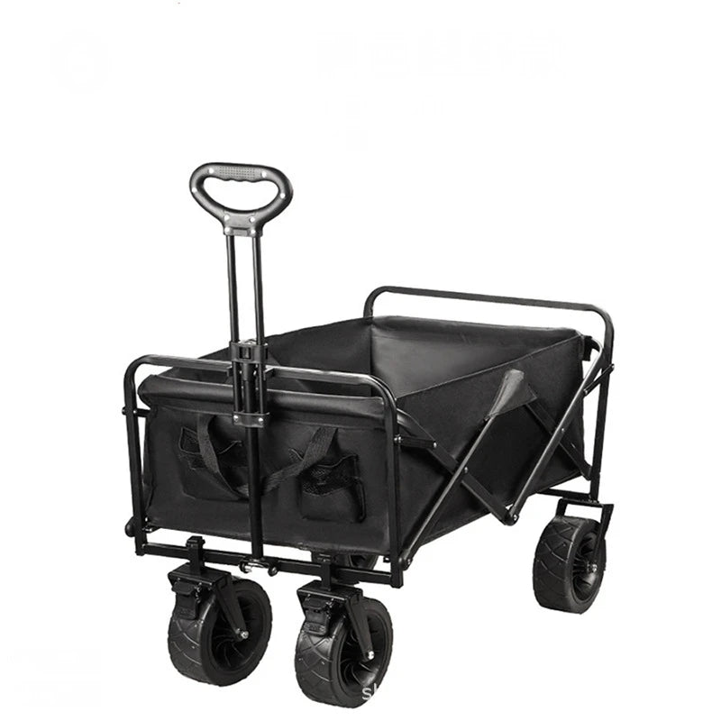 500lbs Capacity Foldable Beach Wagon with Big Tank Wheels, Perfect for Sand, Garden and Outdoor Picnic