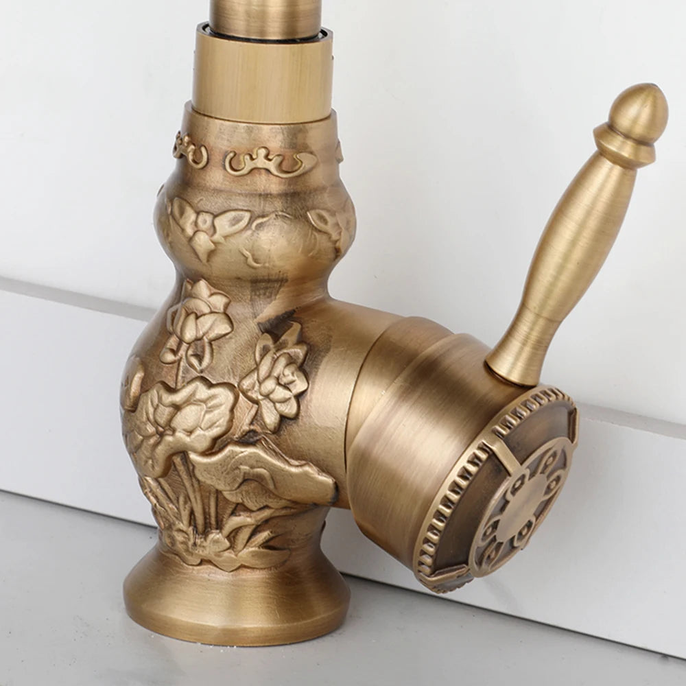 KEMAIDI Brass Bathroom Faucet Black Single Handle Kitchen Faucet Multifunctional 360 Degree Swivel Spout High Arc Splash Filter