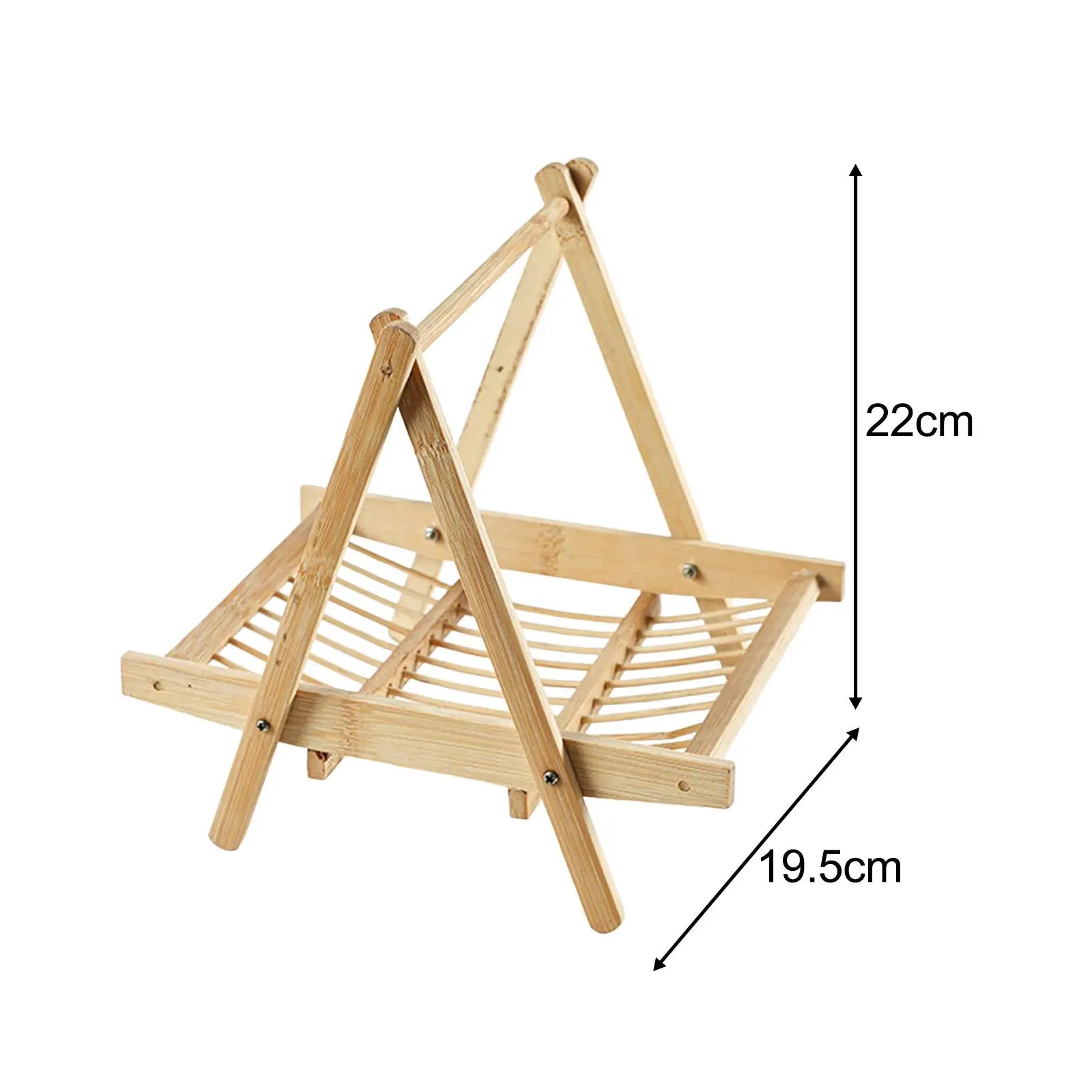 Bamboo Fruit Basket with Handle Multipurpose Fruit Holder Foldable Rack for Office Restaurant Kitchen Dining Room Mutton
