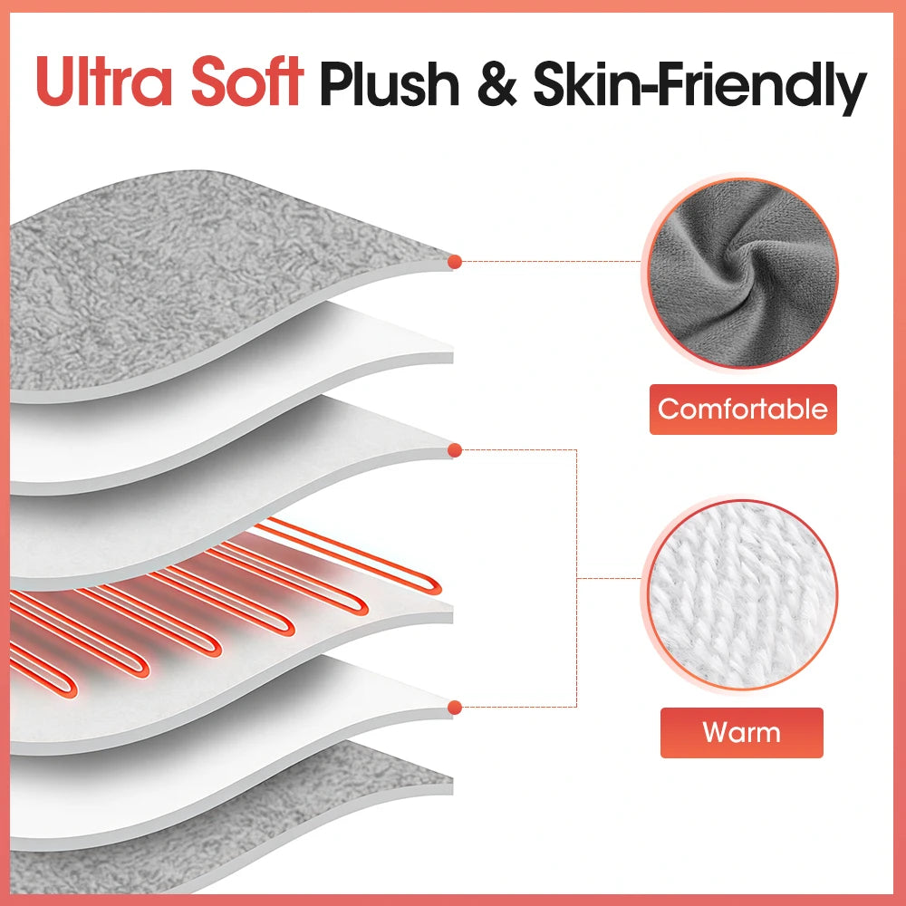 USB Charging Electric Foot Warmer Heater Bag Washable Soft Plush Foot Warming Mat Winter Heating Pad Non-Slip Foot Warmers