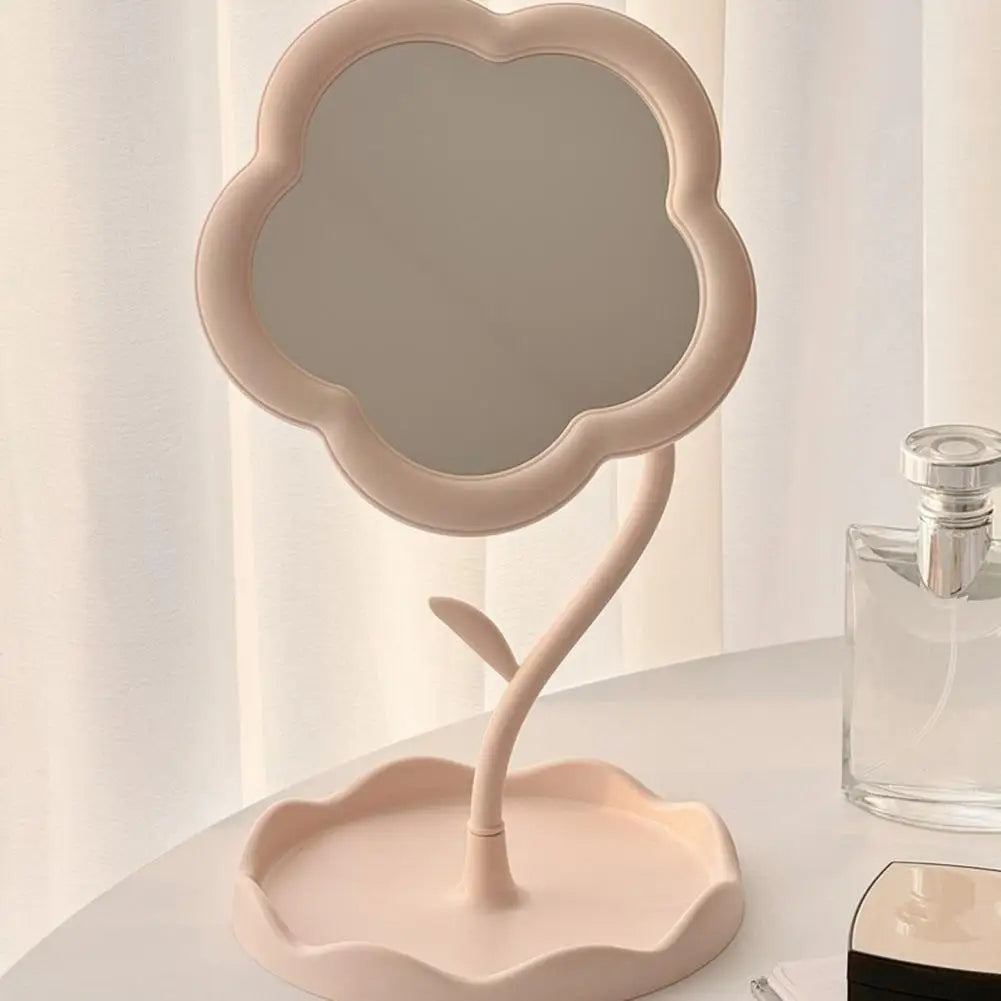 Desktop Makeup Mirror Dormitory Bedroom Rotating Make Up Mirror Sunflower Shaped Looking Glass Home Decoration Dressing Glass