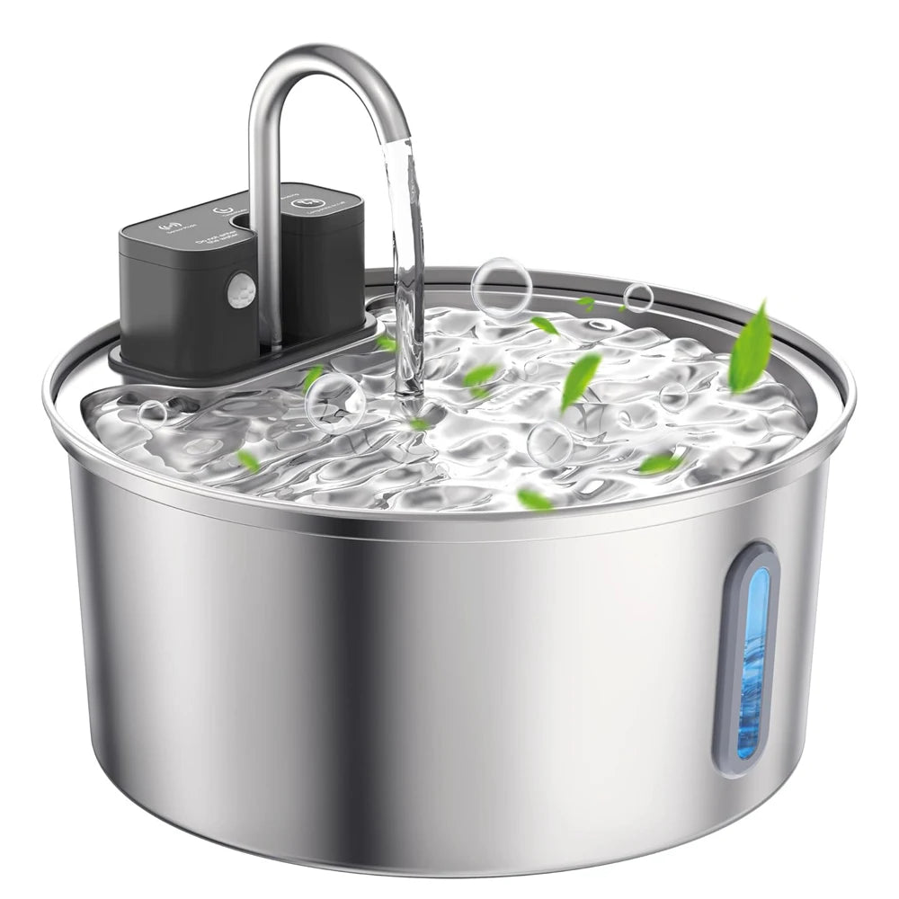 3.2L Stainless Steel Cat Water Fountain Wireless Sensor Smart Automatic Dog Water Dispenser Drinking Fountain 4000mAh