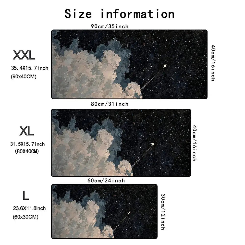 Starry sky abstract art Mouse Pad XXL Desktop Keyboard Pads Game Rubber Anti-slip Desk Mat HD Computer Accessories Long Mousepad