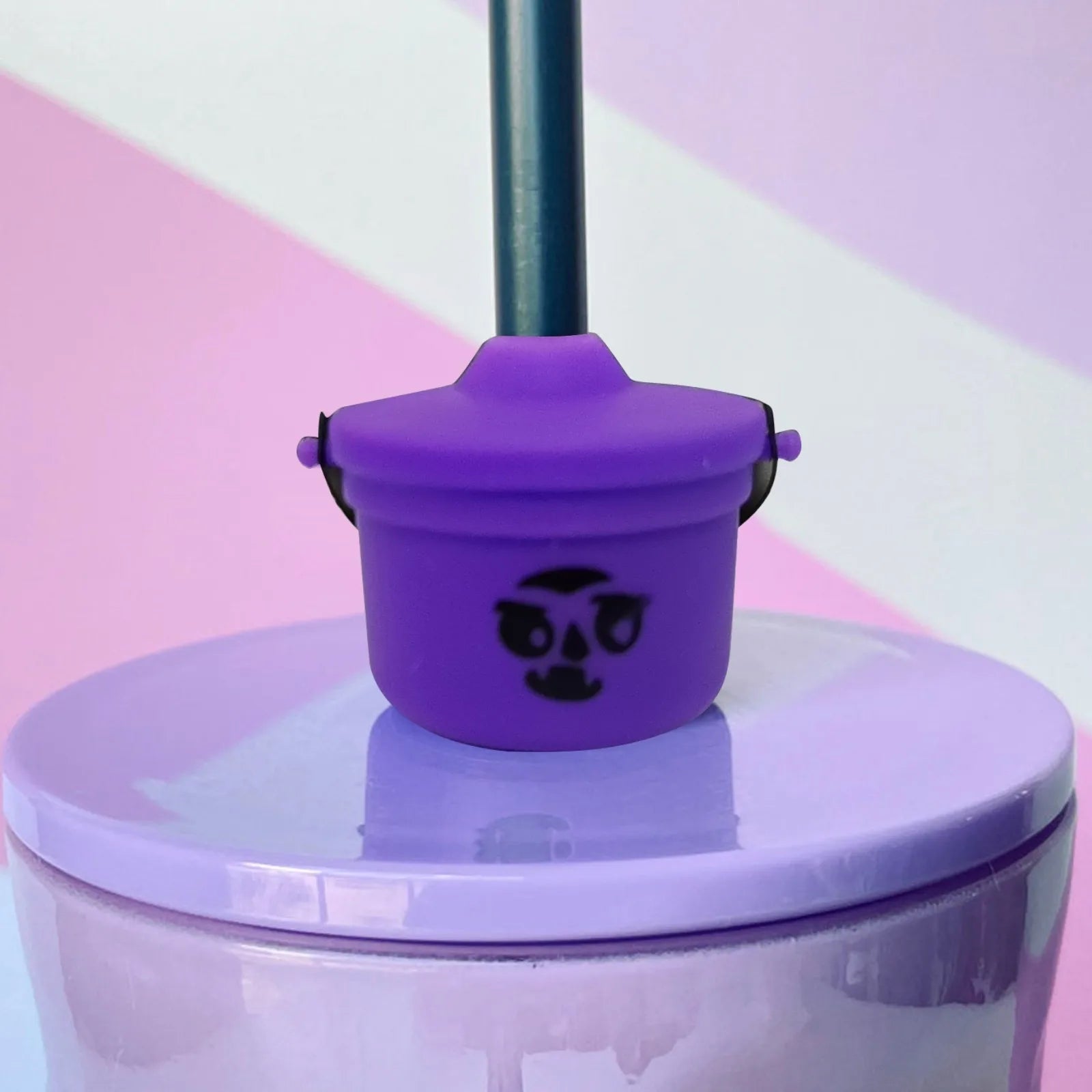 Halloween Buckets Straw Toppers Creative Funny Straw Decoration Multifunctional Pumpkin Bucket Straw Protector for Home Kitchen