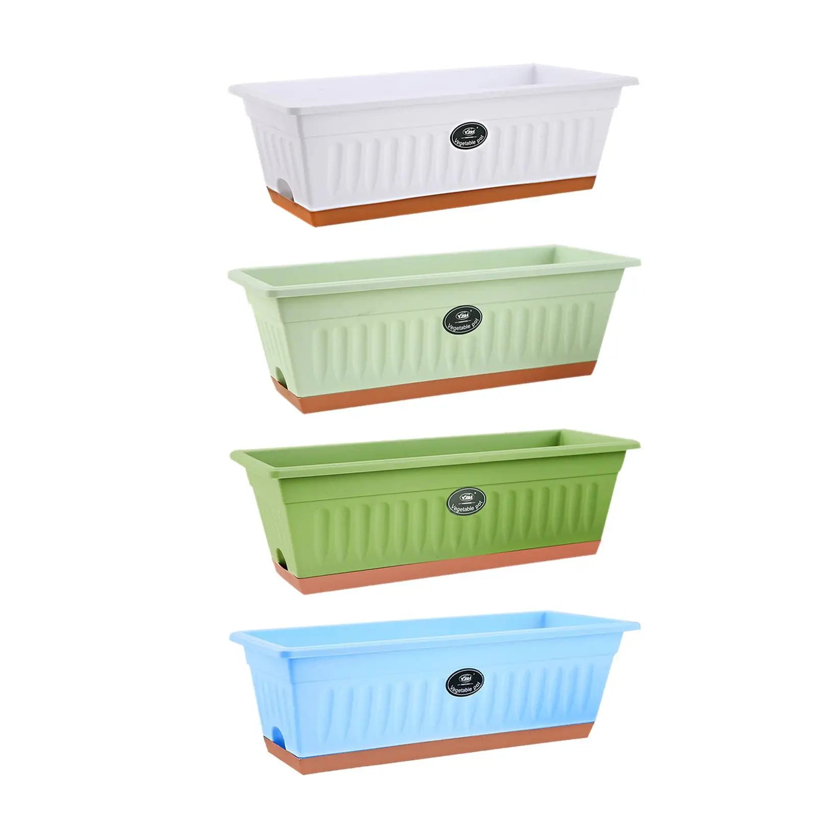 PP Flower Box Plant Pot with Tray Windowsill Planter 50x19x16cm Rectangle with