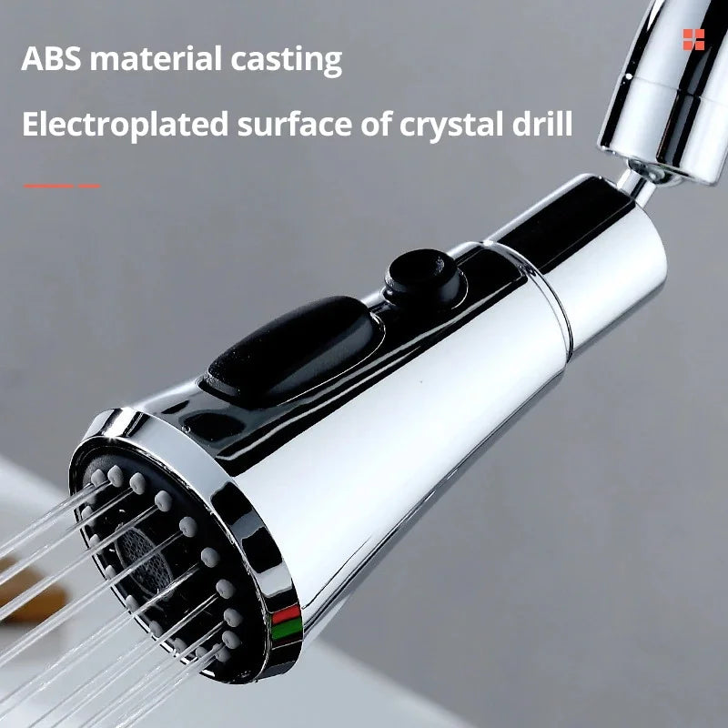 1pc Faucet Extender Metal Alloy,Three Modes,Head Water Saver Home Extended Shower Spray Filter
