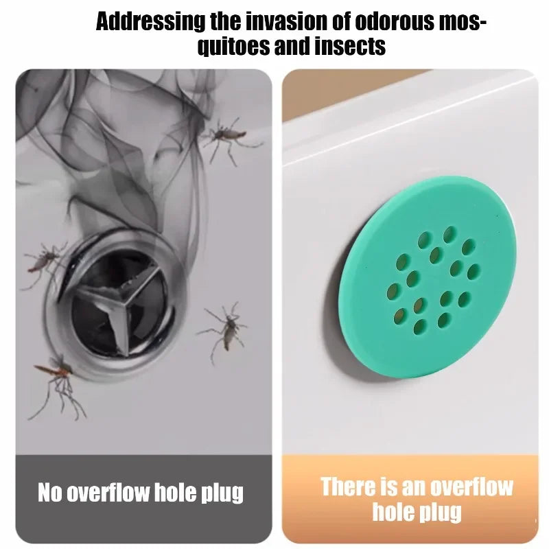 Silicone Sink Hole Overflow Cover Odor-proof Bathroom Wash Basin Seal Stopper Replacement Bathtub Drain Cap Plug Hair Filter
