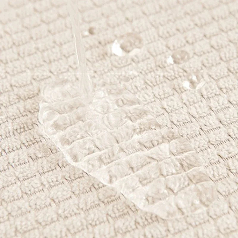 Jacquard Sofa Mat Cover Solid Color L-shaped Sofa Towel Water Repellent Anti-Slip Couch Slipcovers for Living Room Hotel