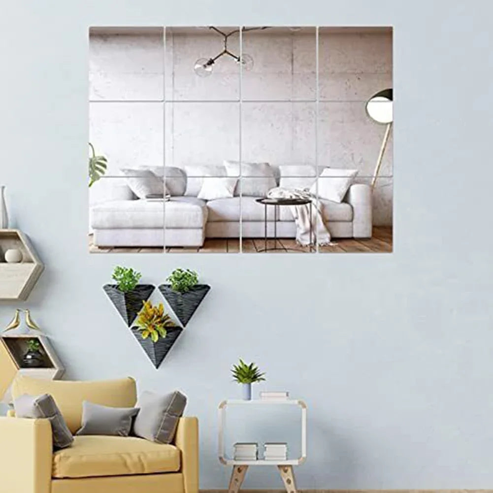 20X20 Acrylic Flexible Mirror Sheets Silver Self Adhesive Mirror Tiles Household Mirrors Bathroom Products Vanity Mirrors