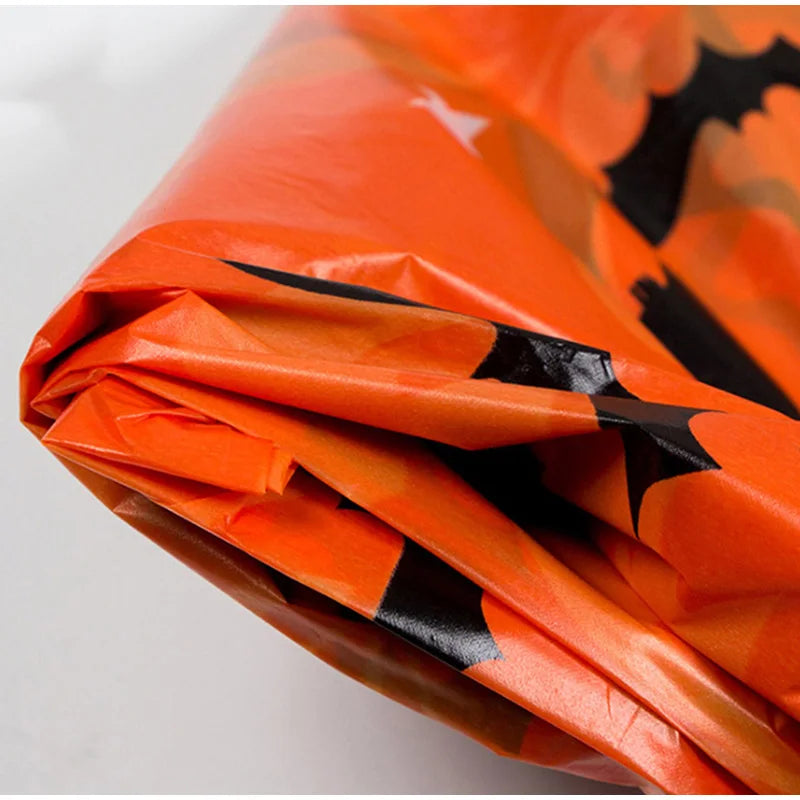 6pcs Halloween Party Tablecloth Decor Disposable Tablecloth Pumpkin Spider Web Bat Plastic Table Cover Halloween Table Decor