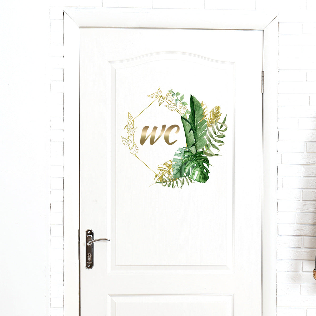 Green Plants Men and Women WC Wall Sticker for Bathroom Decoration Vinyl Home Decals Waterproof Poster Door Stickers Toilet Sign