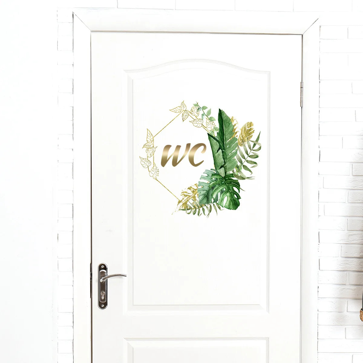 Green Plants Men and Women WC Wall Sticker for Bathroom Decoration Vinyl Home Decals Waterproof Poster Door Stickers Toilet Sign
