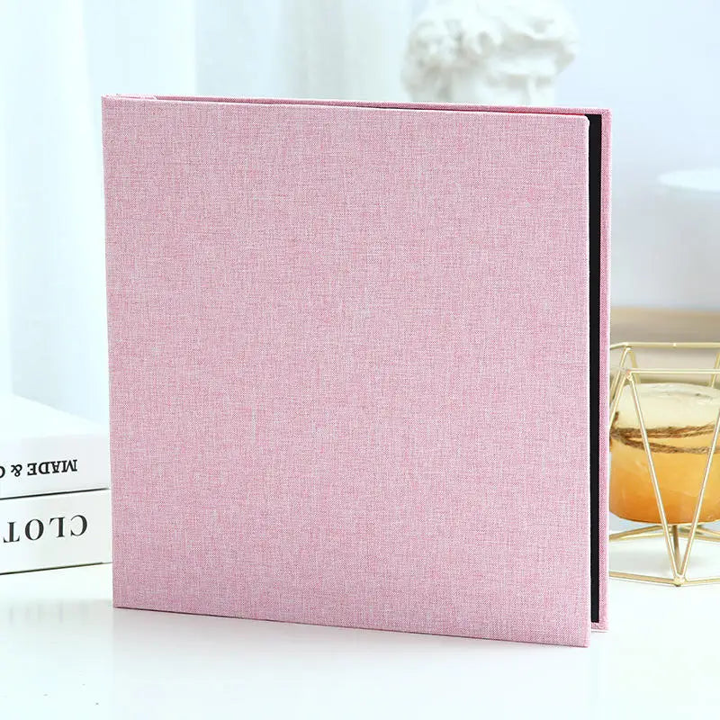 Linen Self-adhesive Film DIY Photo Album 16 Inch Solid Color 20 Page Family Wedding Anniversary Photo Collection Sticky Albums