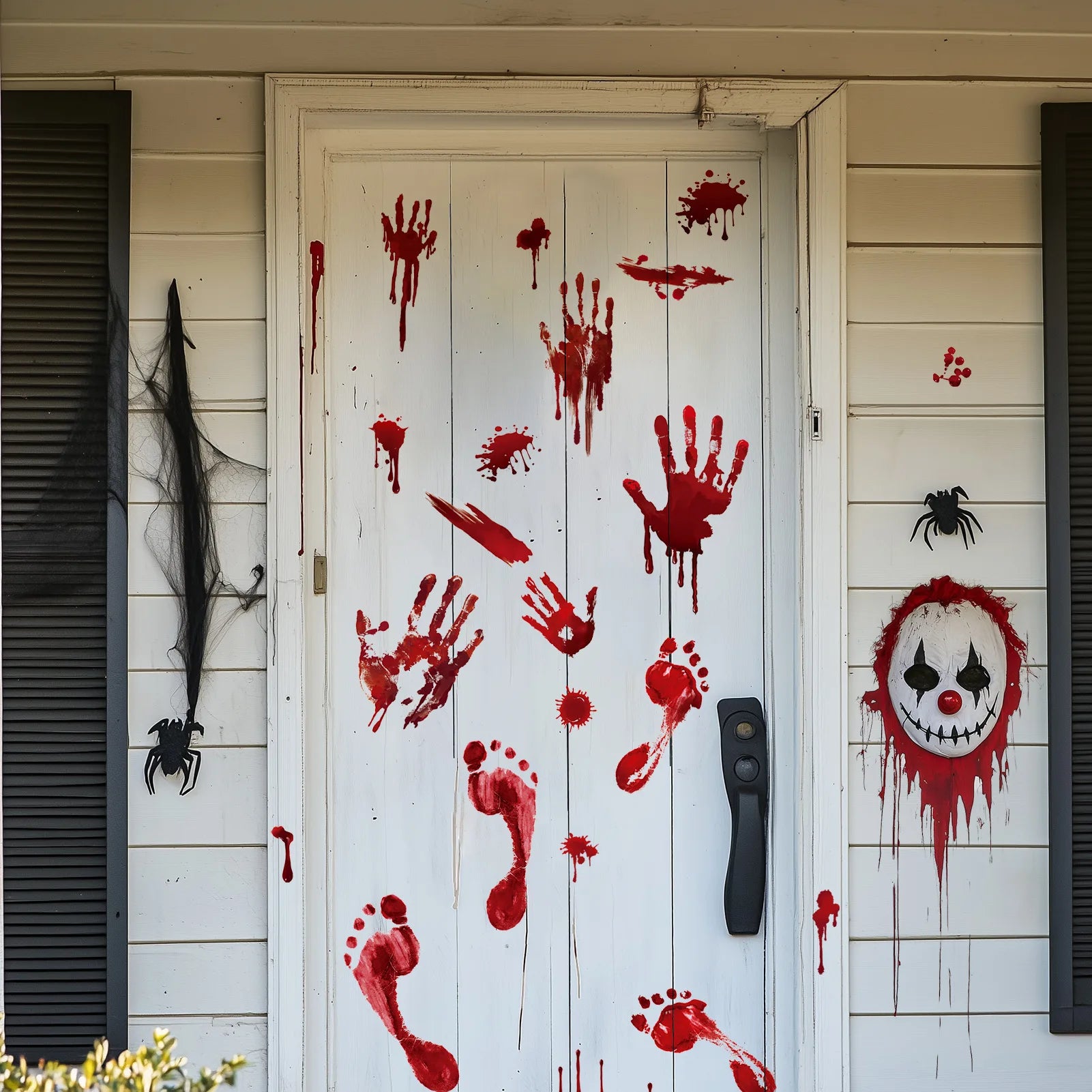 5 pcs New Halloween Blood Handprint bedroom living room creative decoration can remove waterproof Halloween wall stickers