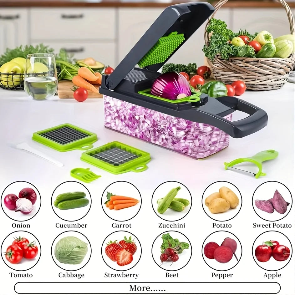 16-in-1 Vegetable Chopper, Professional Onion Chopper, Multifunctional Food Chopper, Kitchen Vegetable Slicer And Dicer