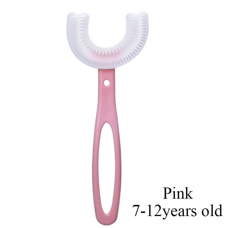 360 Degree U-Shaped Toothbrush BPA Free For Kids 2-12 Years Old Children's oral cleaning toothbrush brushing tool