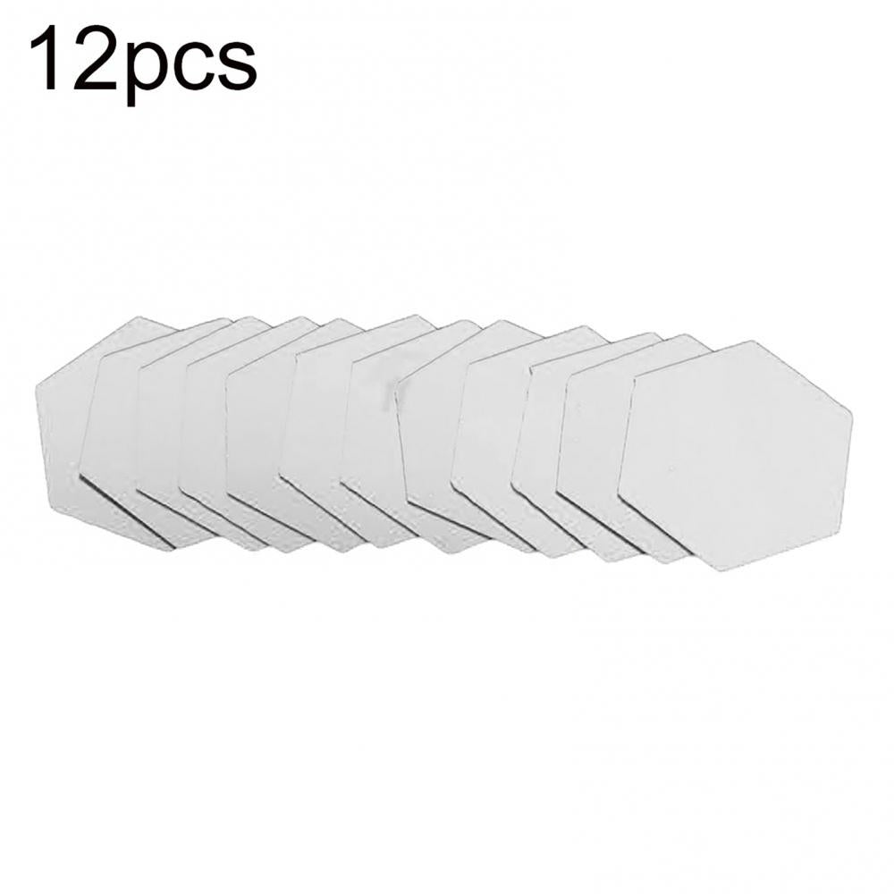 12Pcs Hexagonal Self Adhesive Mirror 3D Mirror Wall Sticker Home Decor Decorations DIY Removable Living Room Decal Art Ornaments