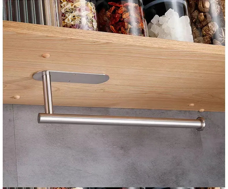 Kitchen Paper Towel Holder Adhesive Tissue Hanger Toilet Roll Paper Dispenser Cabinet Storage Napkin Rack Bathroom Accessories