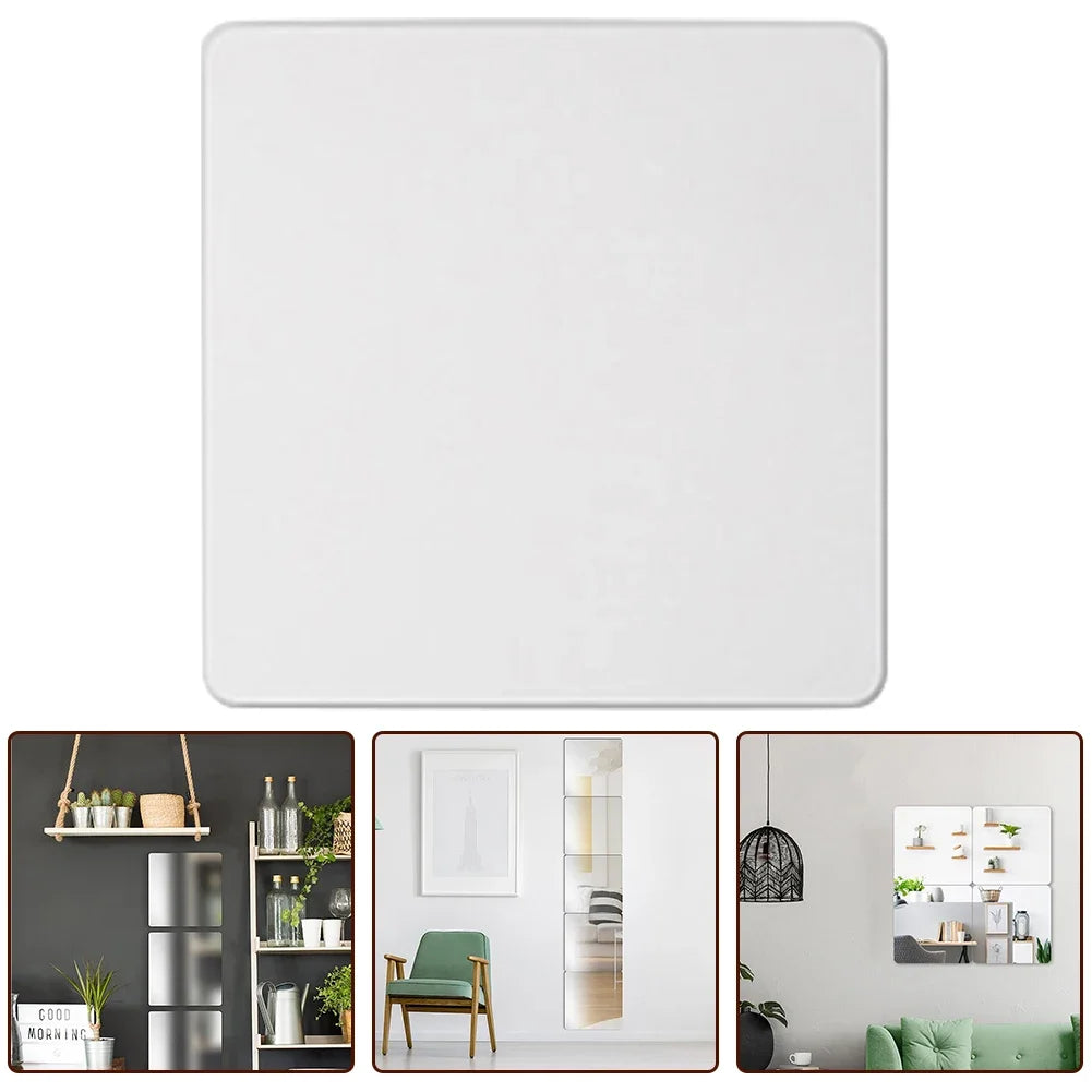 20X20 Acrylic Flexible Mirror Sheets Silver Self Adhesive Mirror Tiles Household Mirrors Bathroom Products Vanity Mirrors