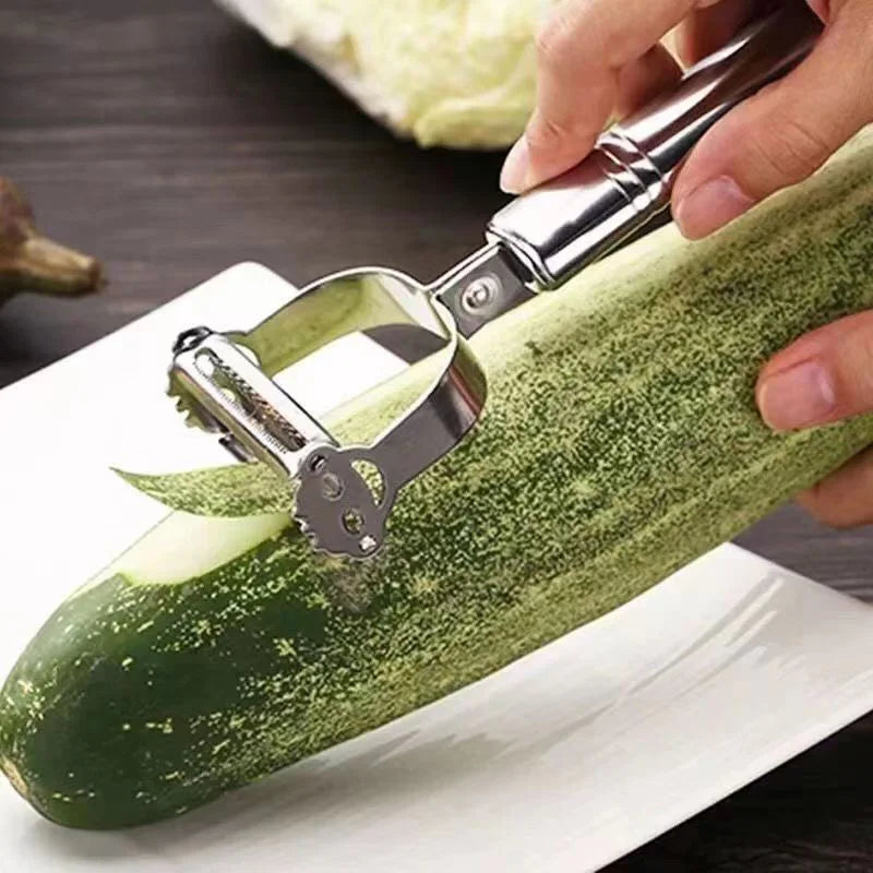 3-in-1 Stainless Steel Peeler - Multi-Function Vegetable Peeler, Julienne Slicer, Grater for Kitchen, Easy Grip Ergonomic Design