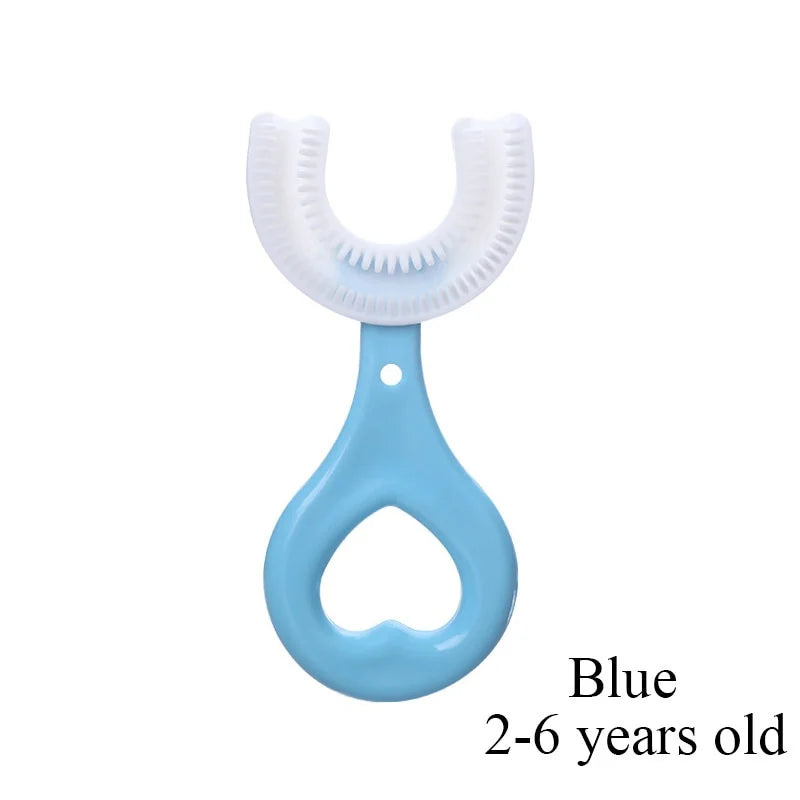 360 Degree U-Shaped Toothbrush BPA Free For Kids 2-12 Years Old Children's oral cleaning toothbrush brushing tool