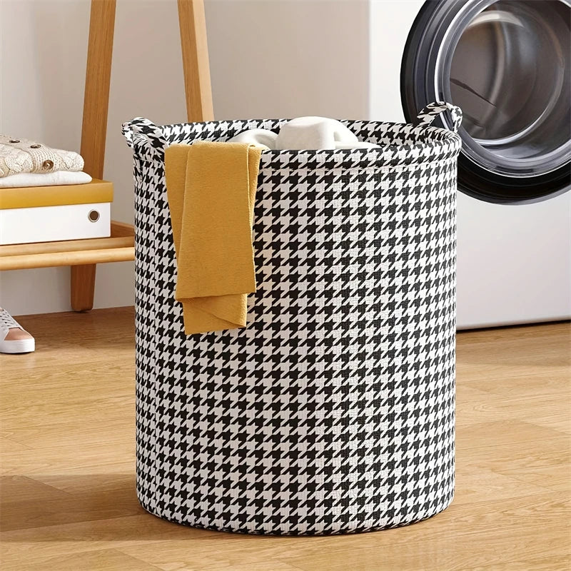 Foldable Non Woven Laundry Basket With Handles Multipurpose Storage Hamper For Dirty Clothes And Toys In Home Bathroom Storage b