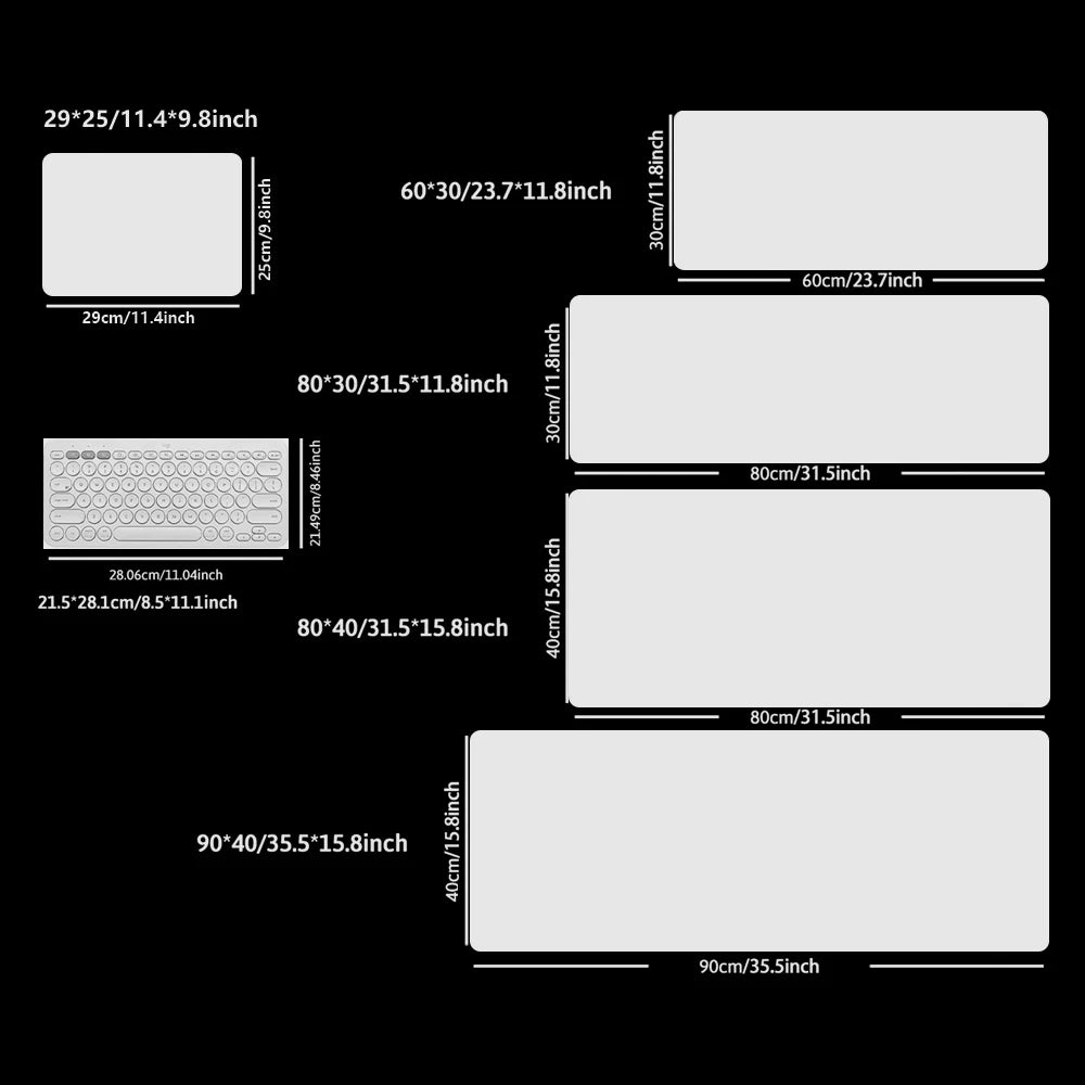XXL White Mouse Pad Gaming Accessory Stitched Edges Long Deskmats HD Computer Extended Non-Slip Keyboard Mat for Laptop Mousepad