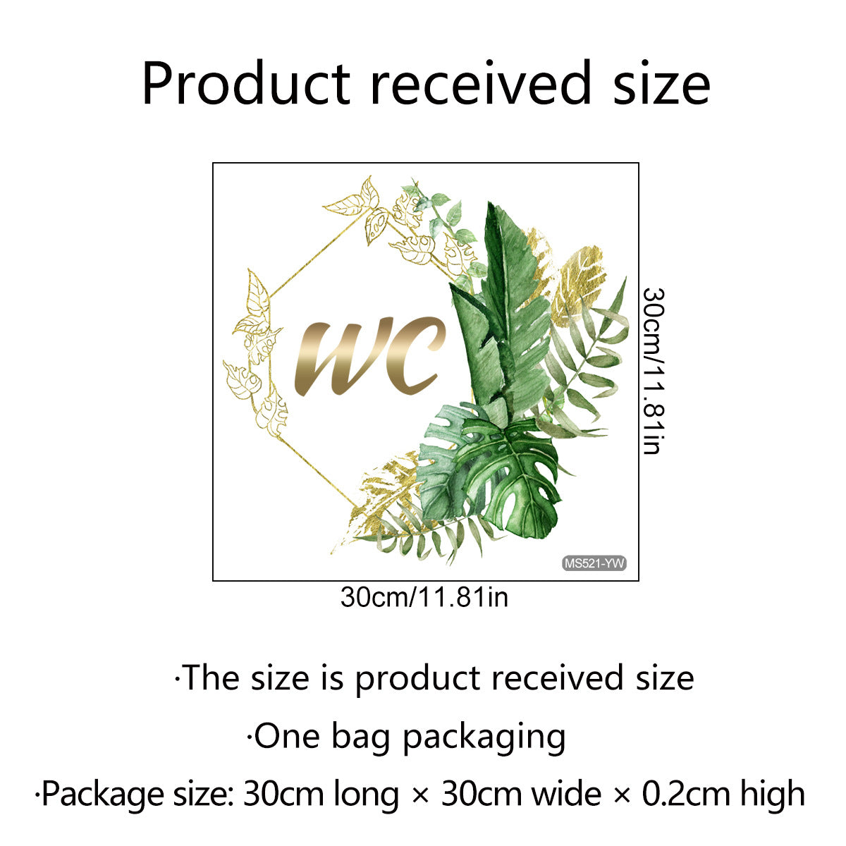 Green Plants Men and Women WC Wall Sticker for Bathroom Decoration Vinyl Home Decals Waterproof Poster Door Stickers Toilet Sign