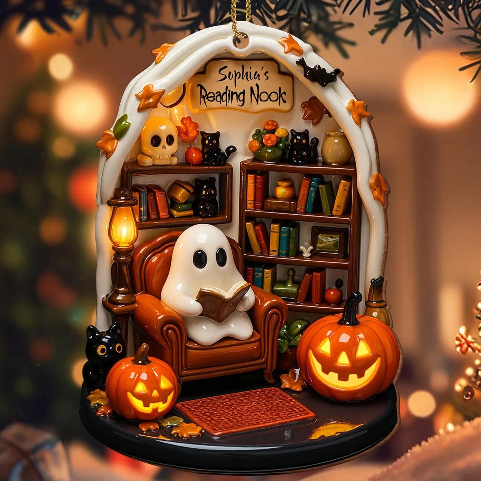 Halloween Read Ghost Ornaments 2d Flat Acrylic Hanging Decoration Halloween Night Decoration Indoor Home Festival Decor