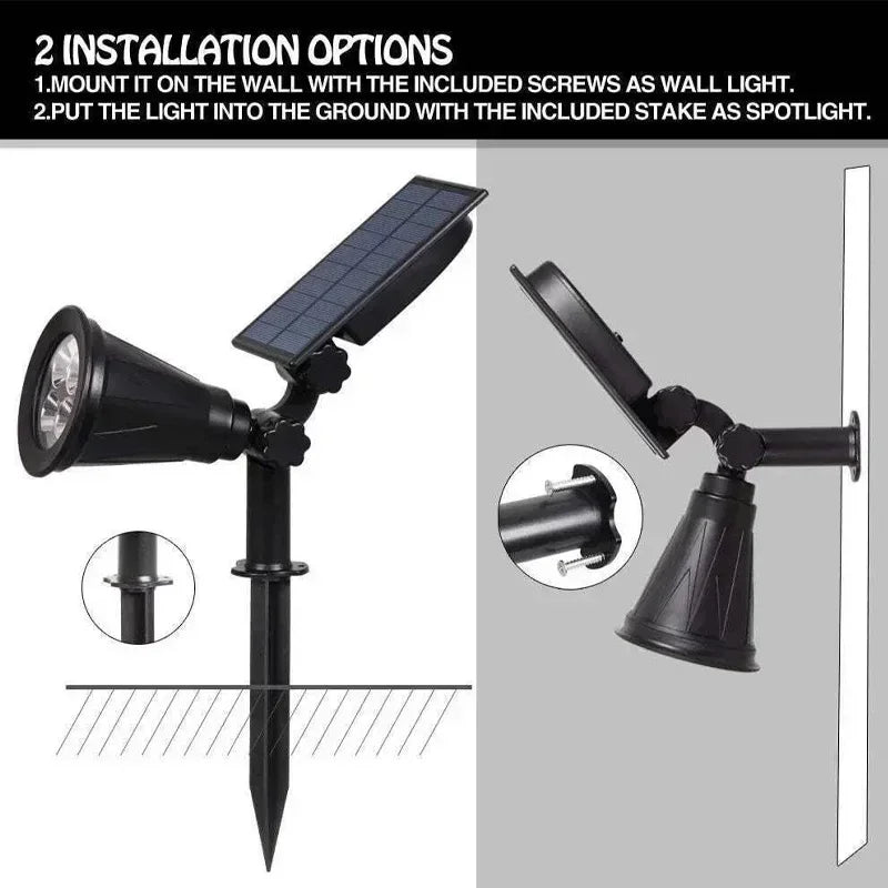9 LED Solar Spot Light Outdoor IP65 Waterproof Spotlights Solar Garden Lights Landscape Lighting Decoration Pathway Lawn Lamp