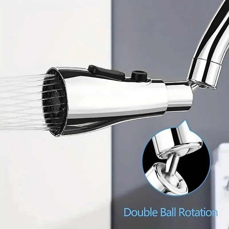 1pc Faucet Extender Metal Alloy,Three Modes,Head Water Saver Home Extended Shower Spray Filter