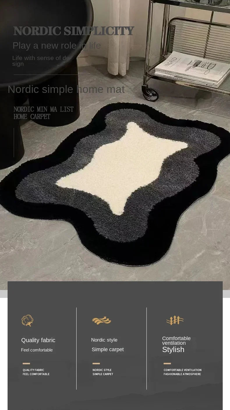 Ins Style Bath Floor Mats Non Slip Stain-resistant Carpets Living Room Bedroom Rugs Absorbent Cashmere Mats