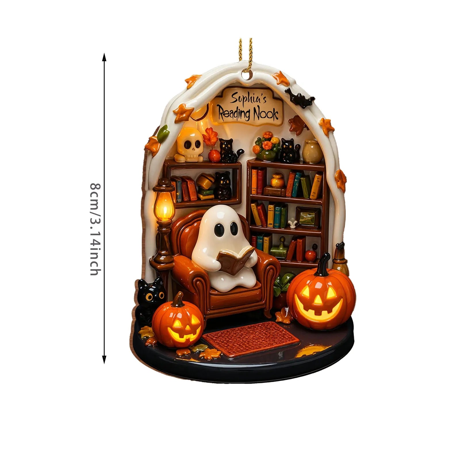 Halloween Read Ghost Ornaments 2d Flat Acrylic Hanging Decoration Halloween Night Decoration Indoor Home Festival Decor