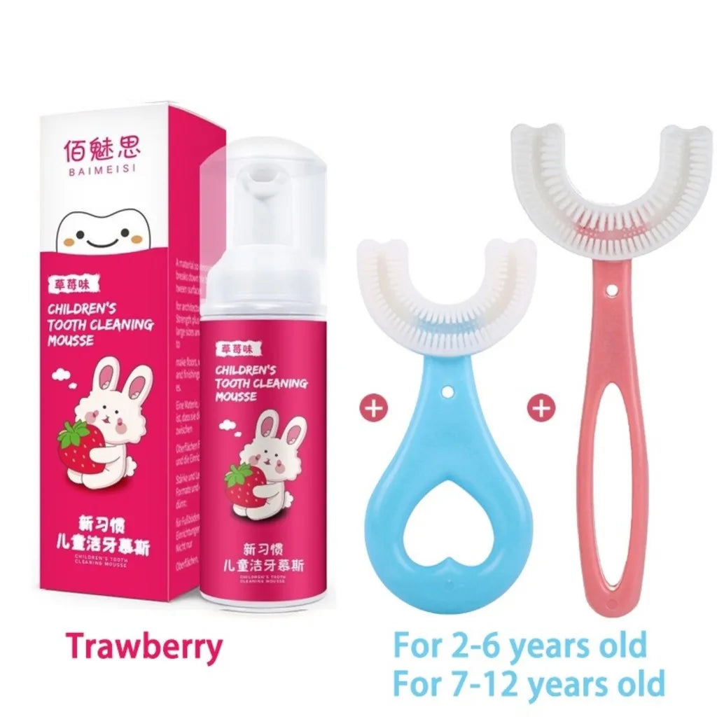 360 Degree U-Shaped Toothbrush BPA Free For Kids 2-12 Years Old Children's oral cleaning toothbrush brushing tool