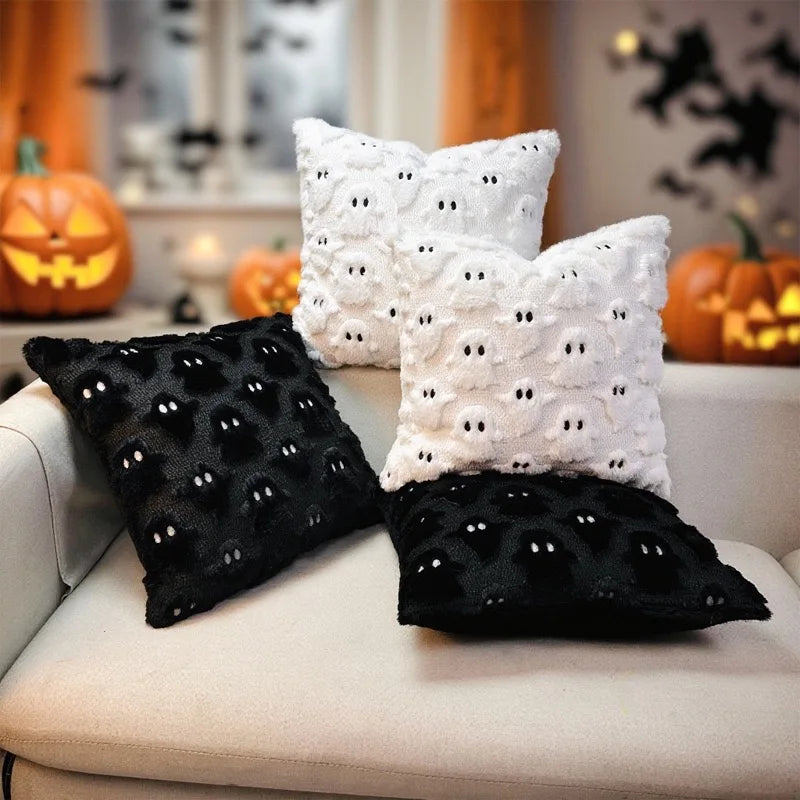 Halloween White 45x45cm Cute Ghost Decoration Pillow Cover Home Bedroom Living Room Sofa Fall Decor Halloween Pillow Covers