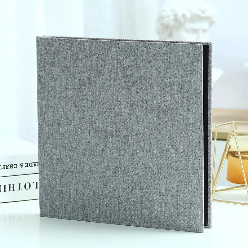 Linen Self-adhesive Film DIY Photo Album 16 Inch Solid Color 20 Page Family Wedding Anniversary Photo Collection Sticky Albums