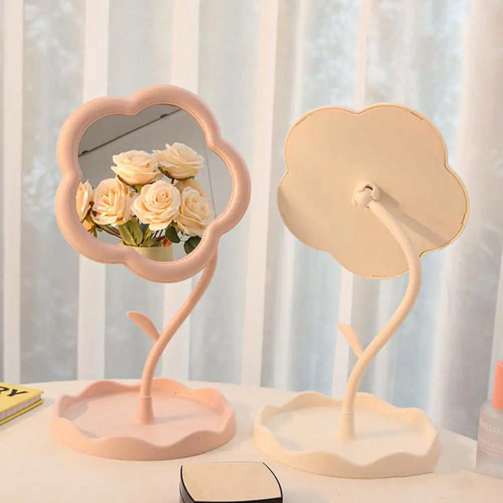Desktop Makeup Mirror Dormitory Bedroom Rotating Make Up Mirror Sunflower Shaped Looking Glass Home Decoration Dressing Glass