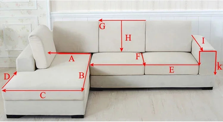 Jacquard Sofa Mat Cover Solid Color L-shaped Sofa Towel Water Repellent Anti-Slip Couch Slipcovers for Living Room Hotel