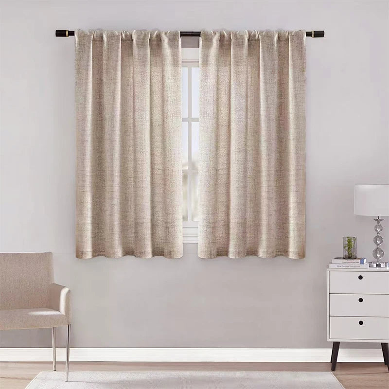 1PC Japan Style Thick Sheer Curtains for the Living Room Semi Tulle Curtain for Windows Solid Cortina Ready-made Voile Privacy D