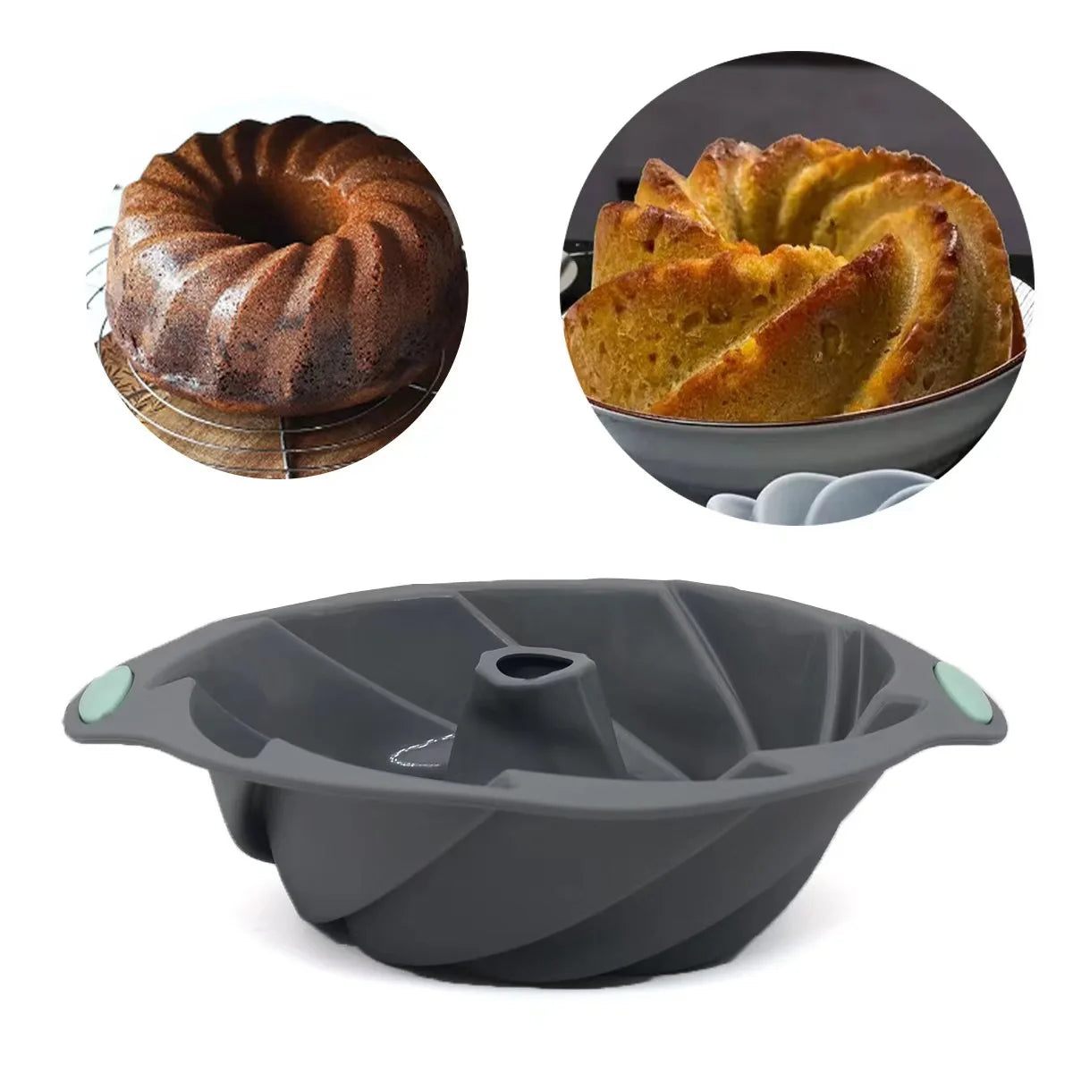High quality silicone cyclone cake mold High temperature resistant household oven baking pan steamed cake mold baking tools