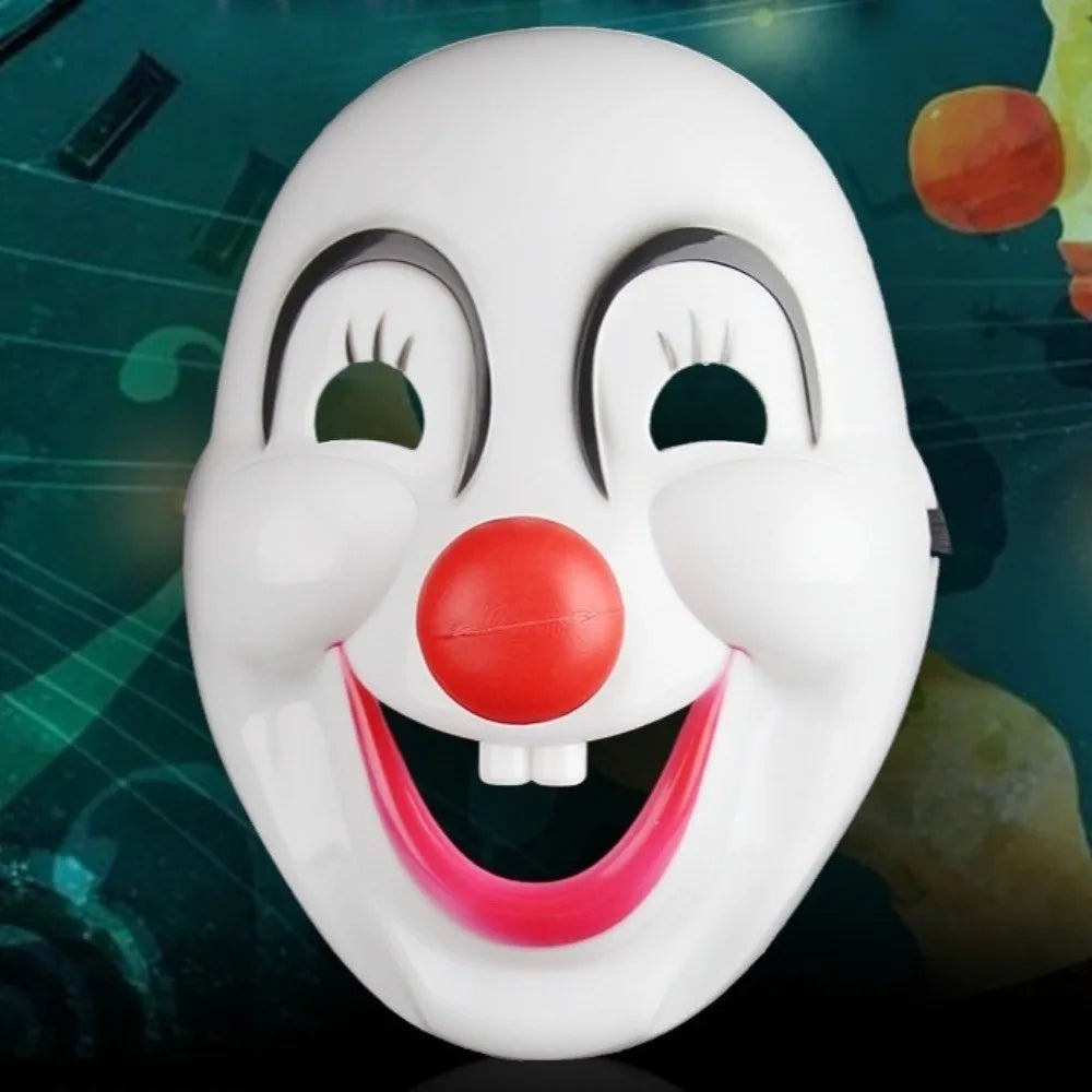 Ghost Dress Up Red Nose Halloween Clown Mask Funny Scary Clown Makeup Mask PVC Happy Clown Costume Cosplay Event